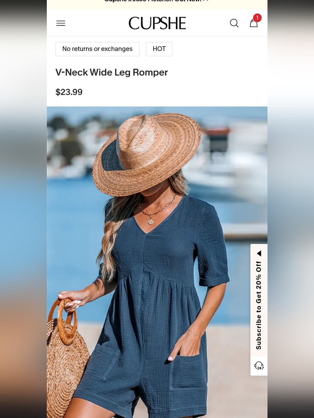 Womens Xs CUPSHE -V Neck Romper in Navy
